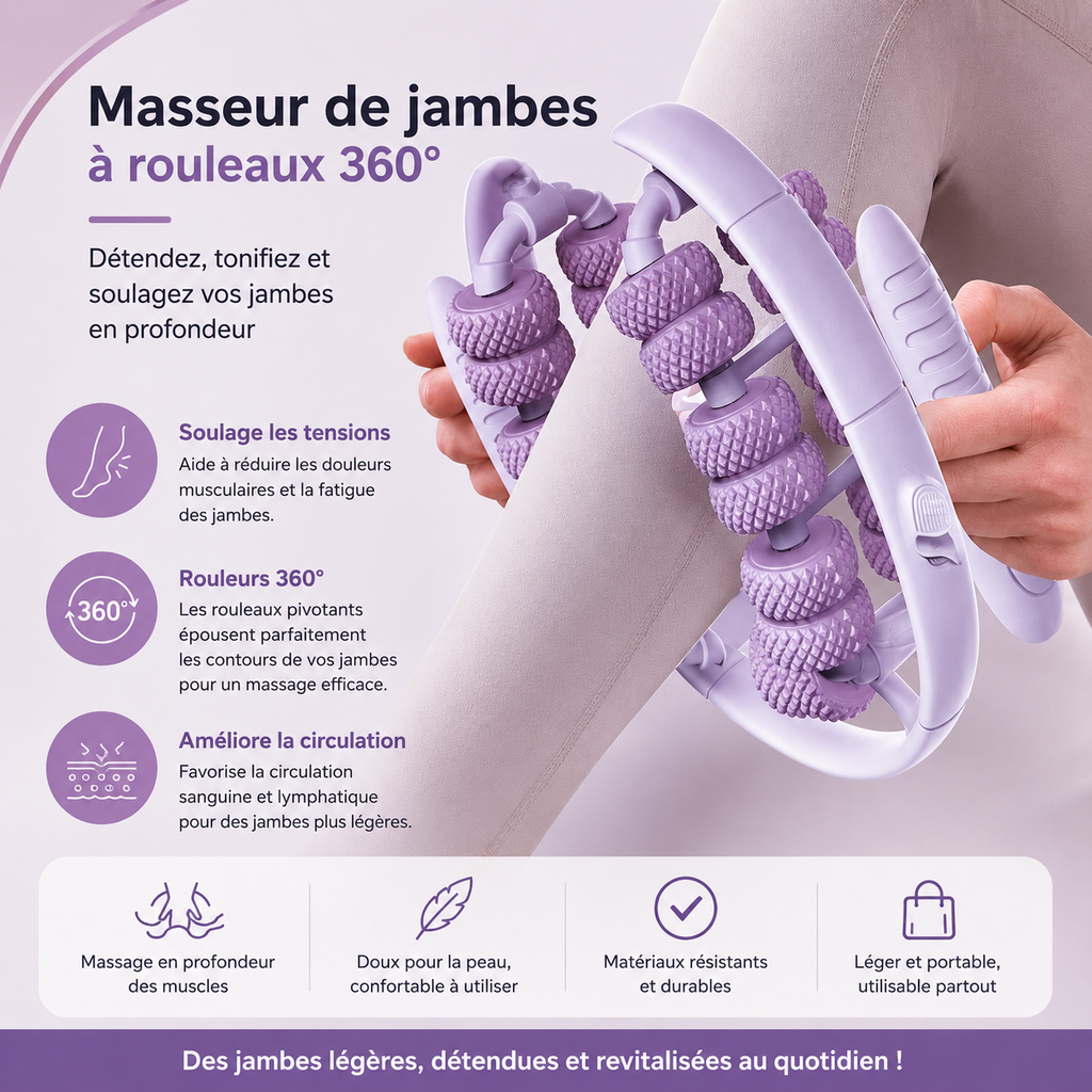 Rouleau de Massage 28 Roues – Maderothérapie Corps et Jambes