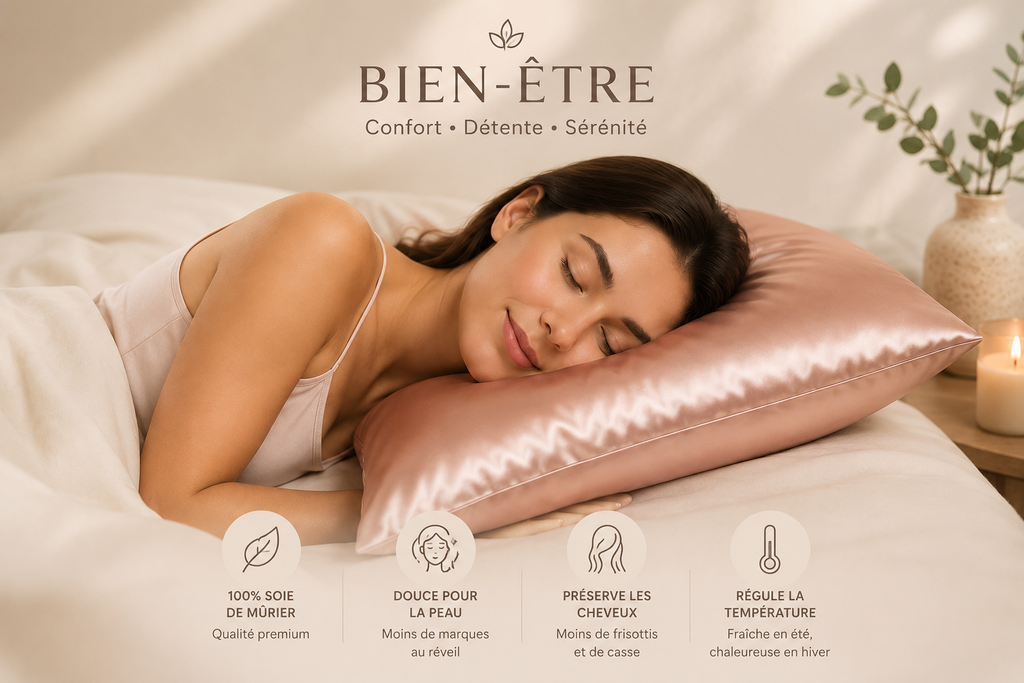 Taie d'Oreiller en Soie de Mûrier – Douceur et Beauté Pendant Votre Sommeil