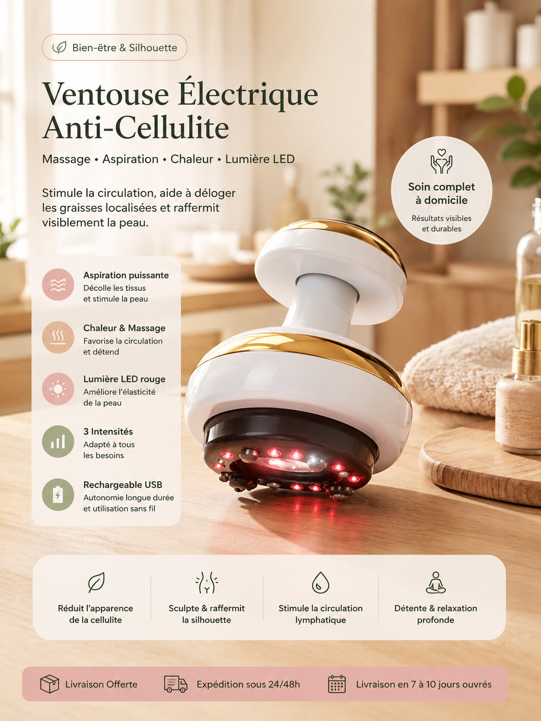 Ventouse Électrique Chauffante de Massage Corporel