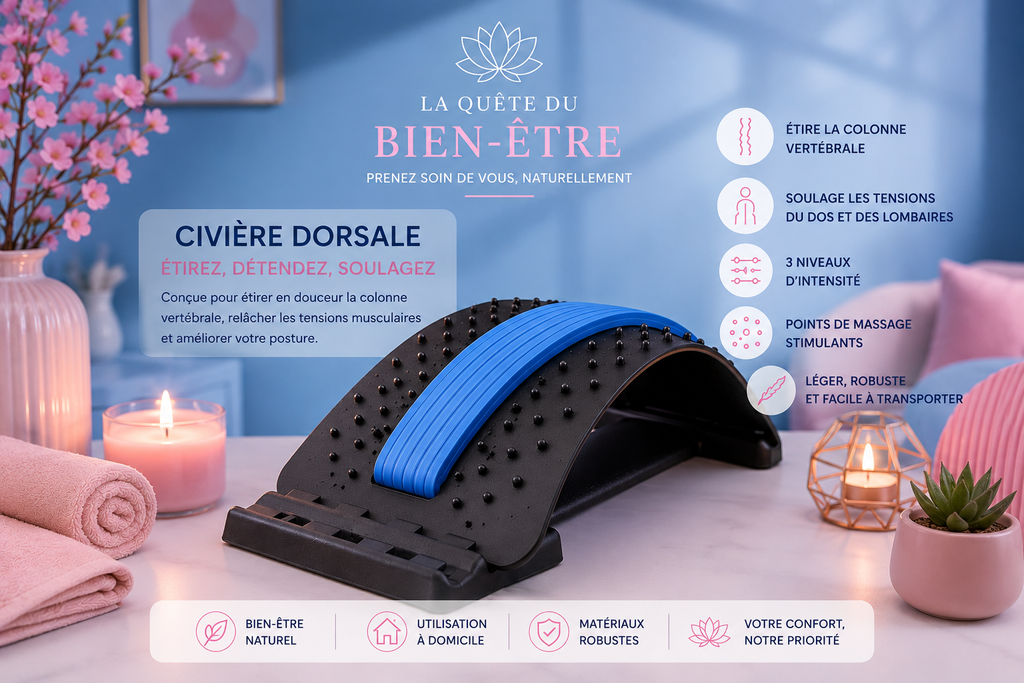 Civière Dorsale Ergonomique Premium – Étirement, Détente et Bien-être du Dos