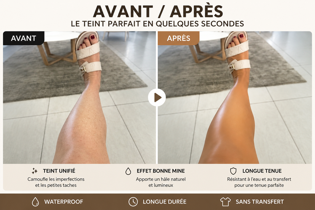 Fond de teint pour jambes Waterproof 100 ml | Effet bronzé naturel & anti-transfert