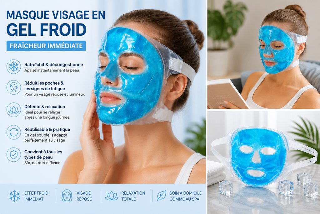Masque de Gel Rafraîchissant pour le Visage – Effet Décongestionnant et Relaxant