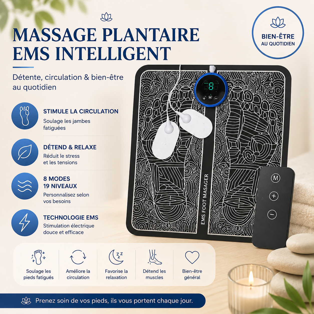 Coussin de Massage EMS pour les Pieds