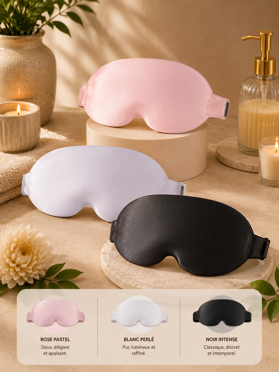 Masque de Sommeil en Soie 3D – L'Essentiel de Vos Nuits Paisibles