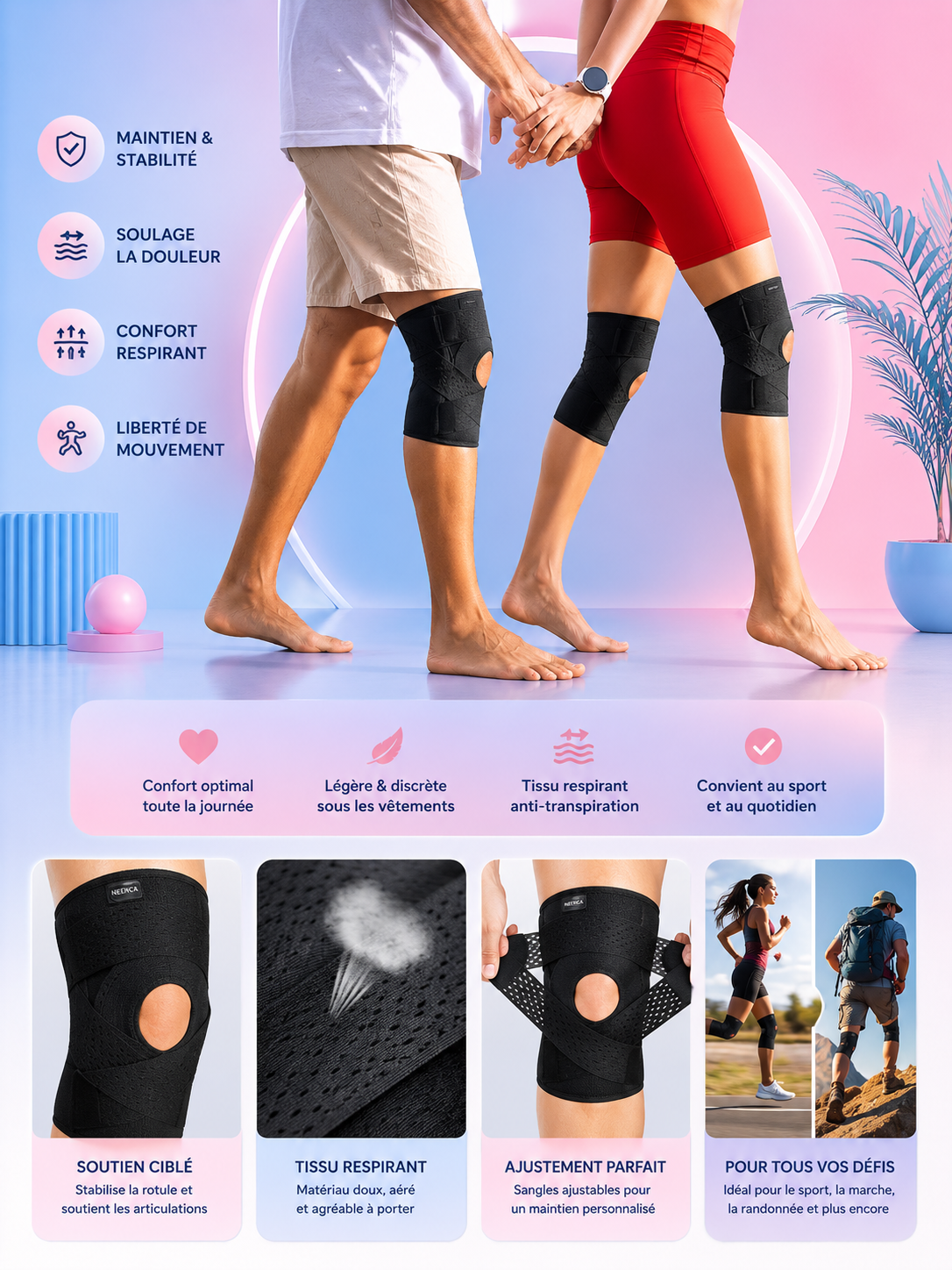 Genouillère de Compression – Soutien Renforcé & Confort au Quotidien