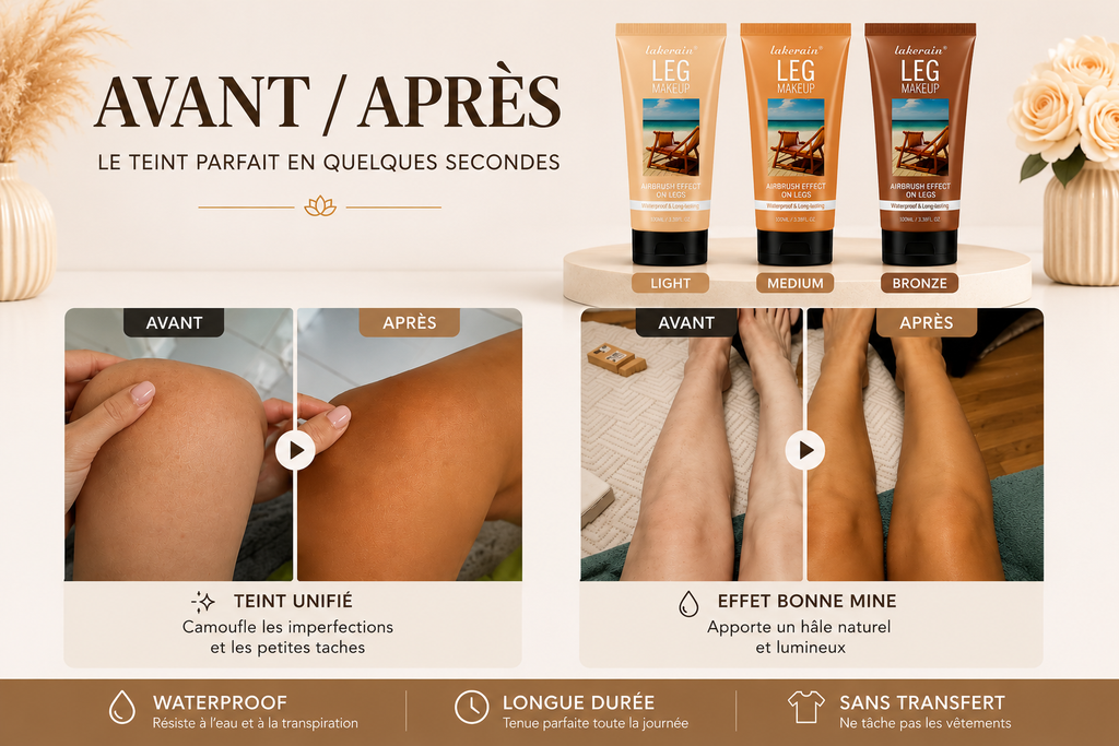 Fond de teint pour jambes Waterproof 100 ml | Effet bronzé naturel & anti-transfert