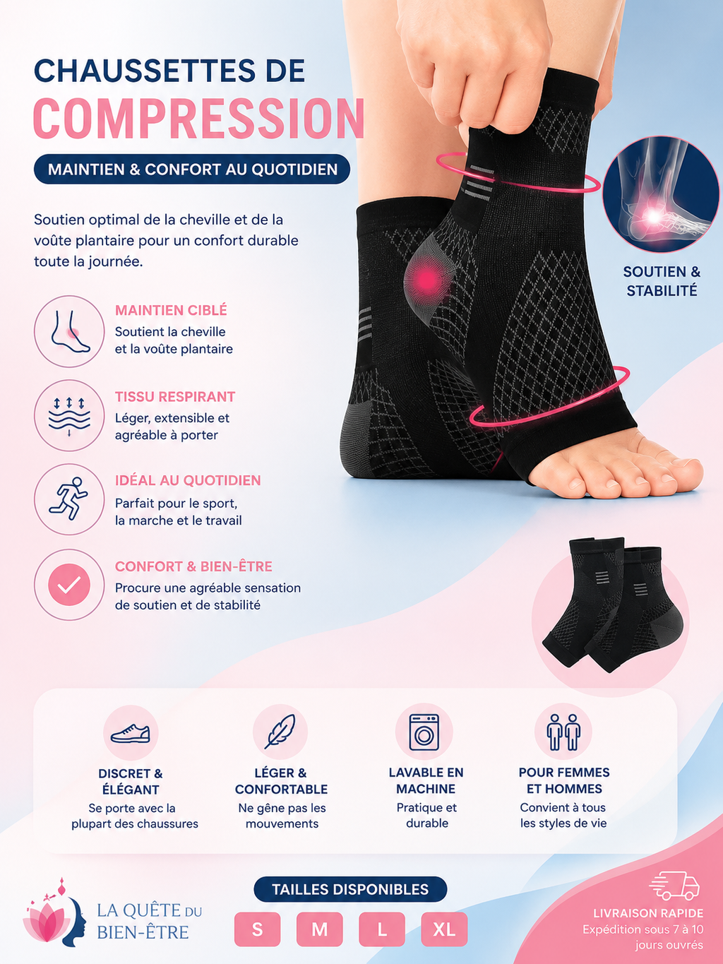 Chaussettes de Compression – Maintien & Confort au Quotidien