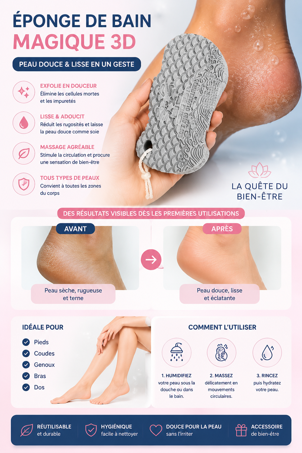 Éponge Magique Exfoliante 3D