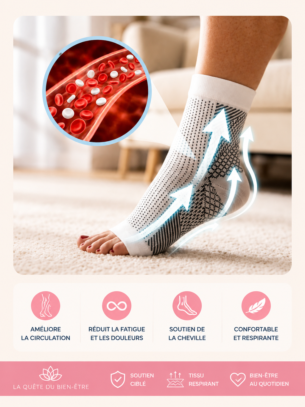 PACK DUO – 2 PAIRES DE CHAUSSETTES DE COMPRESSION