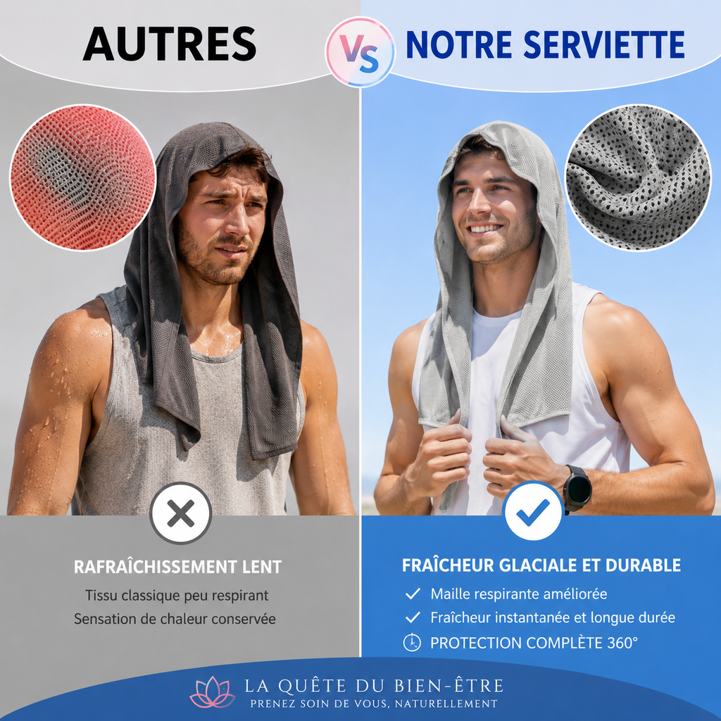 Serviette Rafraîchissante à Capuche – Fraîcheur Instantanée