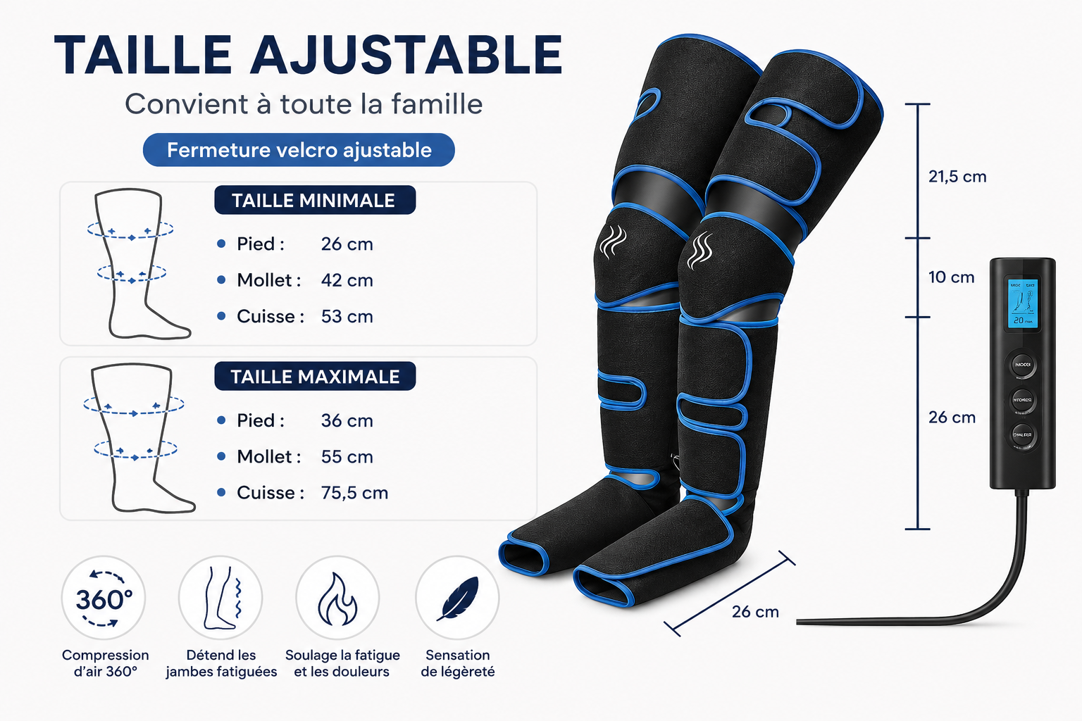 Bottes de Pressothérapie Sans Fil & Chauffantes