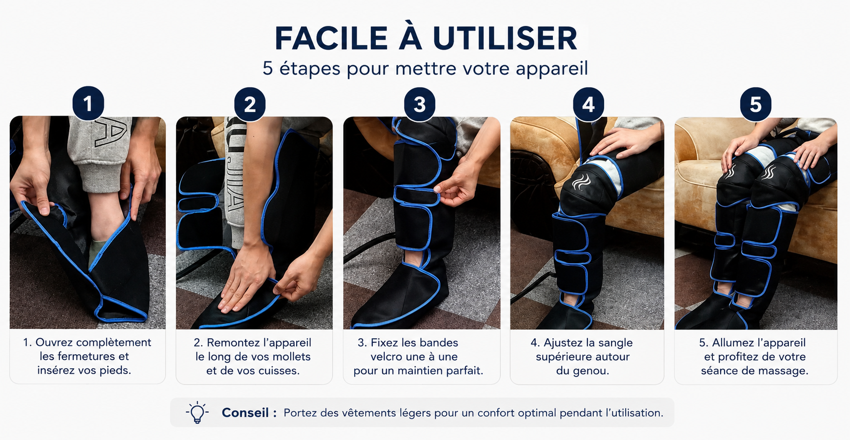 Bottes de Pressothérapie Sans Fil & Chauffantes