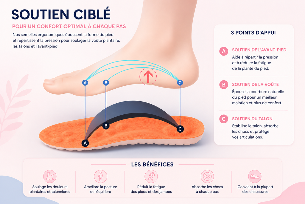 Semelles Confort 4D – Soutien & Amorti au Quotidien