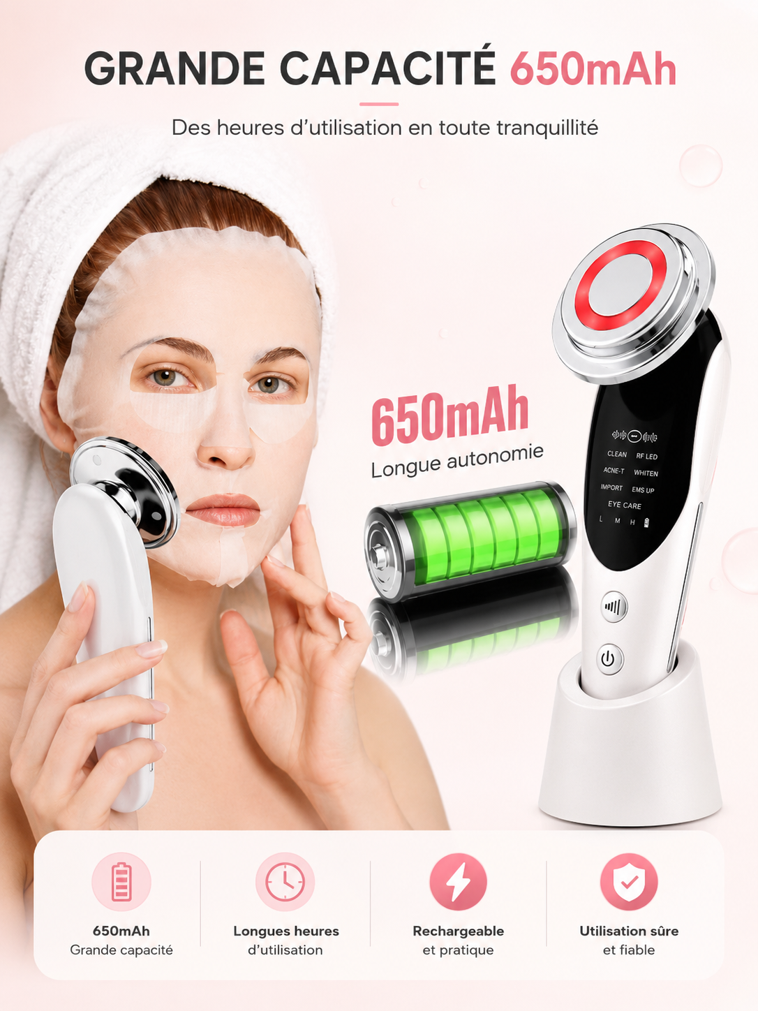 SkinLift Pro 7-en-1 – Appareil Visage EMS & LED